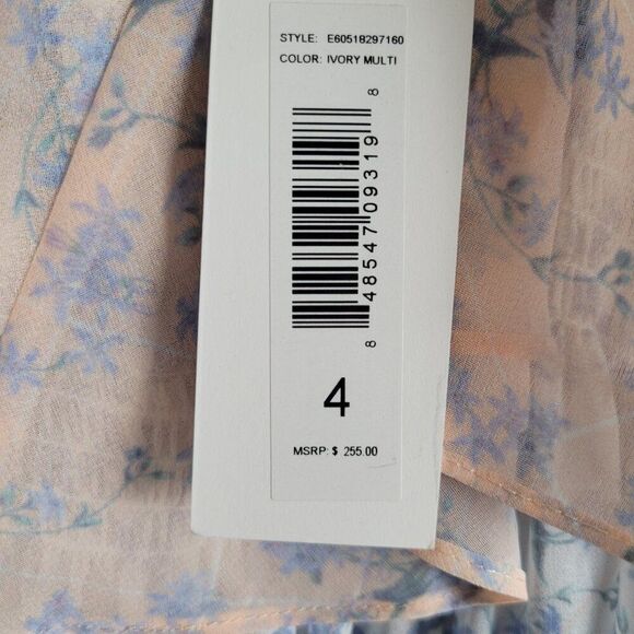 Erin Fetherston Maxi Floral Dress Spaghetti Straps Ruffle Ivory Multi Size 4 - Picture 15 of 16